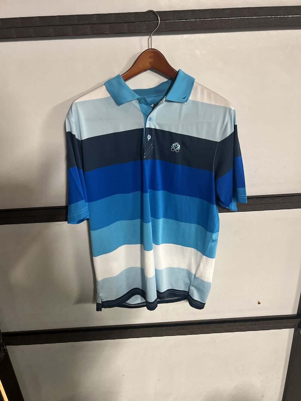 Ahead Extreme Men's Striped Performance Short Sleeve Golf Polo